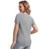 imageWiWi Viscose from Bamboo Pajama Tops for Women Soft Short Sleeve Tee Sleep Shirts V Neck TShirt Pjs Top Sleepwear SXXLBheather Grey