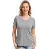 imageWiWi Viscose from Bamboo Pajama Tops for Women Soft Short Sleeve Tee Sleep Shirts V Neck TShirt Pjs Top Sleepwear SXXLBheather Grey