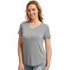imageWiWi Viscose from Bamboo Pajama Tops for Women Soft Short Sleeve Tee Sleep Shirts V Neck TShirt Pjs Top Sleepwear SXXLBheather Grey