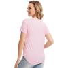 imageWiWi Viscose from Bamboo Pajama Tops for Women Soft Short Sleeve Tee Sleep Shirts V Neck TShirt Pjs Top Sleepwear SXXLBpink