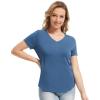 imageWiWi Viscose from Bamboo Pajama Tops for Women Soft Short Sleeve Tee Sleep Shirts V Neck TShirt Pjs Top Sleepwear SXXLBprussian Blue