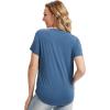 imageWiWi Viscose from Bamboo Pajama Tops for Women Soft Short Sleeve Tee Sleep Shirts V Neck TShirt Pjs Top Sleepwear SXXLBprussian Blue