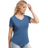 imageWiWi Viscose from Bamboo Pajama Tops for Women Soft Short Sleeve Tee Sleep Shirts V Neck TShirt Pjs Top Sleepwear SXXLBprussian Blue