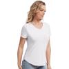 imageWiWi Viscose from Bamboo Pajama Tops for Women Soft Short Sleeve Tee Sleep Shirts V Neck TShirt Pjs Top Sleepwear SXXLBraw White