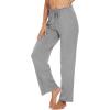 imageWiWi Viscose from Bamboo Womens Casual Loose Wide Leg Pants Pajama Bottoms Drawstring Sweatpants Palazzo Pjs Bottom SXXLAheather Grey