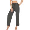 imageWiWi Viscose from Bamboo Womens Casual Loose Wide Leg Pants Pajama Bottoms Drawstring Sweatpants Palazzo Pjs Bottom SXXLAiron Grey