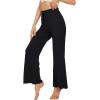 imageWiWi Viscose from Bamboo Womens Casual Loose Wide Leg Pants Pajama Bottoms Drawstring Sweatpants Palazzo Pjs Bottom SXXLBblack