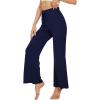 imageWiWi Viscose from Bamboo Womens Casual Loose Wide Leg Pants Pajama Bottoms Drawstring Sweatpants Palazzo Pjs Bottom SXXLBnavy