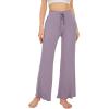 imageWiWi Viscose from Bamboo Womens Casual Loose Wide Leg Pants Pajama Bottoms Drawstring Sweatpants Palazzo Pjs Bottom SXXLBviolet
