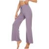 imageWiWi Viscose from Bamboo Womens Casual Loose Wide Leg Pants Pajama Bottoms Drawstring Sweatpants Palazzo Pjs Bottom SXXLBviolet