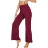 imageWiWi Viscose from Bamboo Womens Casual Loose Wide Leg Pants Pajama Bottoms Drawstring Sweatpants Palazzo Pjs Bottom SXXLBwine
