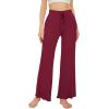 imageWiWi Viscose from Bamboo Womens Casual Loose Wide Leg Pants Pajama Bottoms Drawstring Sweatpants Palazzo Pjs Bottom SXXLBwine