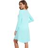 imageWiWi Viscose from Bamboo Womens Vneck Nightgowns Sleep Dress Soft Long Sleeve Nightgown SXXLAqua