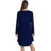 imageWiWi Viscose from Bamboo Womens Vneck Nightgowns Sleep Dress Soft Long Sleeve Nightgown SXXLNavy