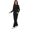 imageWiWi Women Outfits Sweatsuits Lounge Hoodie Set for Womens Long Sleeve Hoodies and Jogger Pant Tracksuit SXXLBlack