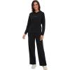 imageWiWi Women Outfits Sweatsuits Lounge Hoodie Set for Womens Long Sleeve Hoodies and Jogger Pant Tracksuit SXXLBlack