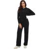 imageWiWi Women Outfits Sweatsuits Lounge Hoodie Set for Womens Long Sleeve Hoodies and Jogger Pant Tracksuit SXXLBlack