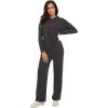 imageWiWi Women Outfits Sweatsuits Lounge Hoodie Set for Womens Long Sleeve Hoodies and Jogger Pant Tracksuit SXXLCharcoal