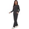 imageWiWi Women Outfits Sweatsuits Lounge Hoodie Set for Womens Long Sleeve Hoodies and Jogger Pant Tracksuit SXXLCharcoal