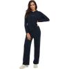 imageWiWi Women Outfits Sweatsuits Lounge Hoodie Set for Womens Long Sleeve Hoodies and Jogger Pant Tracksuit SXXLDark Navy