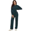 imageWiWi Women Outfits Sweatsuits Lounge Hoodie Set for Womens Long Sleeve Hoodies and Jogger Pant Tracksuit SXXLDeep Teal