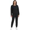 imageWiWi Womens 2 Piece Outfits Sweatsuit Crewneck Lounge Matching Sweat Sets Fall Fashion with Pockets Tracksuit SXXLBlack