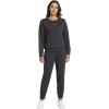 imageWiWi Womens 2 Piece Outfits Sweatsuit Crewneck Lounge Matching Sweat Sets Fall Fashion with Pockets Tracksuit SXXLCharcoal