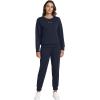 imageWiWi Womens 2 Piece Outfits Sweatsuit Crewneck Lounge Matching Sweat Sets Fall Fashion with Pockets Tracksuit SXXLDark Navy