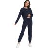 imageWiWi Womens 2 Piece Outfits Sweatsuit Crewneck Lounge Matching Sweat Sets Fall Fashion with Pockets Tracksuit SXXLDark Navy