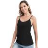 imageWiWi Womens Camisole Adjustable Spaghetti Straps Undershirt Soft Tank Tops Bamboo Viscose Cami Sleepwear SXXLAblack