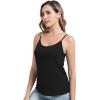 imageWiWi Womens Camisole Adjustable Spaghetti Straps Undershirt Soft Tank Tops Bamboo Viscose Cami Sleepwear SXXLAblack