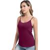 imageWiWi Womens Camisole Adjustable Spaghetti Straps Undershirt Soft Tank Tops Bamboo Viscose Cami Sleepwear SXXLAburgundy