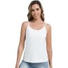 imageWiWi Womens Camisole Adjustable Spaghetti Straps Undershirt Soft Tank Tops Bamboo Viscose Cami Sleepwear SXXLAraw White
