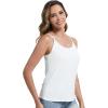 imageWiWi Womens Camisole Adjustable Spaghetti Straps Undershirt Soft Tank Tops Bamboo Viscose Cami Sleepwear SXXLAraw White