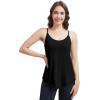 imageWiWi Womens Camisole Adjustable Spaghetti Straps Undershirt Soft Tank Tops Bamboo Viscose Cami Sleepwear SXXLBblack