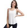 imageWiWi Womens Camisole Adjustable Spaghetti Straps Undershirt Soft Tank Tops Bamboo Viscose Cami Sleepwear SXXLBraw White