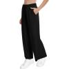 imageWiWi Womens French Terry Yoga Pants Soft Viscose from Bamboo Lounge Pants Wide Leg Sweatpants with Pockets SXXLBlack