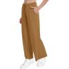 imageWiWi Womens French Terry Yoga Pants Soft Viscose from Bamboo Lounge Pants Wide Leg Sweatpants with Pockets SXXLBrown