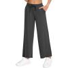 imageWiWi Womens French Terry Yoga Pants Soft Viscose from Bamboo Lounge Pants Wide Leg Sweatpants with Pockets SXXLCharcoal Heather