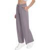 imageWiWi Womens French Terry Yoga Pants Soft Viscose from Bamboo Lounge Pants Wide Leg Sweatpants with Pockets SXXLLavender