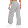 imageWiWi Womens French Terry Yoga Pants Soft Viscose from Bamboo Lounge Pants Wide Leg Sweatpants with Pockets SXXLLight Heather Grey
