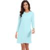 imageWiWi Womens Long Sleeve Nightdress Viscose from Bamboo Nightgowns for Women Crew Neck Sleepwear SXXLAqua