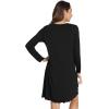 imageWiWi Womens Long Sleeve Nightdress Viscose from Bamboo Nightgowns for Women Crew Neck Sleepwear SXXLBlack