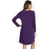 imageWiWi Womens Long Sleeve Nightdress Viscose from Bamboo Nightgowns for Women Crew Neck Sleepwear SXXLDark Purple