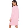 imageWiWi Womens Long Sleeve Nightdress Viscose from Bamboo Nightgowns for Women Crew Neck Sleepwear SXXLPink