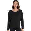 imageWiWi Womens Long Sleeve Shirts Pullover Tops Base Layer Slim Fit Viscose from Bamboo Tunic SXXLBlack