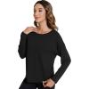 imageWiWi Womens Long Sleeve Shirts Pullover Tops Base Layer Slim Fit Viscose from Bamboo Tunic SXXLBlack