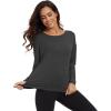 imageWiWi Womens Long Sleeve Shirts Pullover Tops Base Layer Slim Fit Viscose from Bamboo Tunic SXXLCharcoal Heather