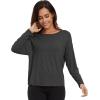 imageWiWi Womens Long Sleeve Shirts Pullover Tops Base Layer Slim Fit Viscose from Bamboo Tunic SXXLCharcoal Heather