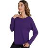 imageWiWi Womens Long Sleeve Shirts Pullover Tops Base Layer Slim Fit Viscose from Bamboo Tunic SXXLDark Purple
